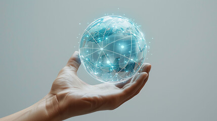  Machine learning, Hands of robot and human touching on big data network connection intelligence technology, innovation of futuristic.