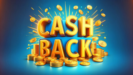 Cash Back Bonus Financial Incentive with Coins Display