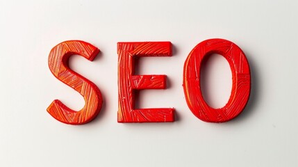 The word SEO created in Script Typography.