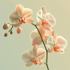 A delicate and elegant watercolor illustration of orchids, featuring soft hues and gentle floral details.