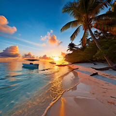 Beautiful beach relaxing tropical view