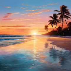 Sunset on a beach