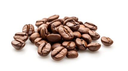 Naklejka premium Coffee Bean On White Background, Generative AI