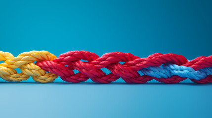 Colorful ropes symbolize unity and strength