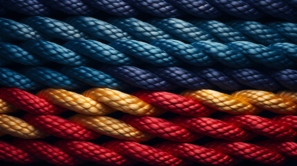 Colorful ropes symbolize unity and strength