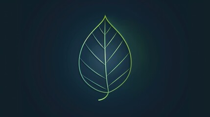 simple logo leaf Illustration in a linear style. Abstract line art green leaf Ecology Logotype concept icon.