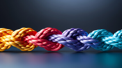 Colorful ropes symbolize unity and strength