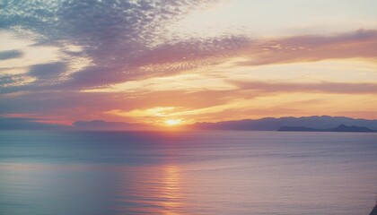 amazing landscape of sunrise at sea colorful morning view of dramatic sky seascape greece mediterranean sea