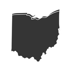 Ohio Map Icon Silhouette Illustration. State Vector Graphic Pictogram Symbol Clip Art. Doodle Sketch Black Sign.