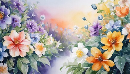 beautiful watercolor flower background illustration