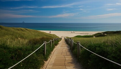 pathway to the beach in summer