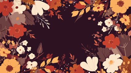 Square flowery background with gorgeous autumn flow