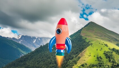 isolated toy rocket