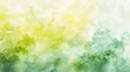 Fototapeta premium Soft blend of watercolor pastels in green and yellow hues on high-resolution background 