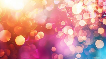 Colorful abstract bokeh background with vibrant pink and orange hues