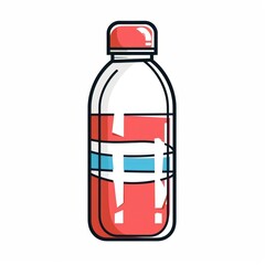 Obraz premium Water bottle illustration on white background