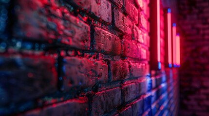 Urban Neon Brick Wall