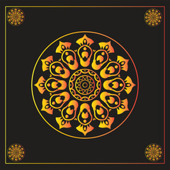 Black and golden mandala design for background