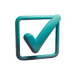 3D Check mark or Tick icon on transparent background