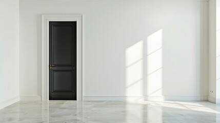 Serene Room with Black Door