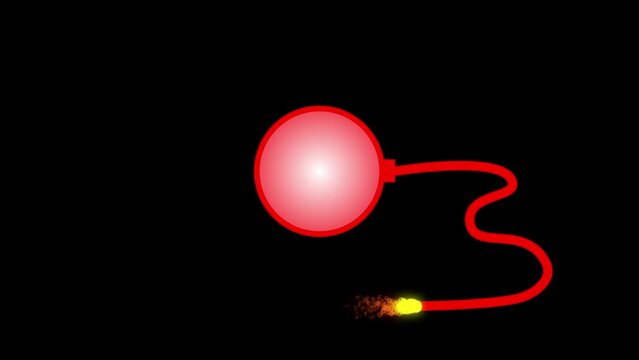 Animation of a bomb exploding on a black background
