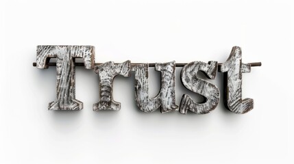 The word Trust created in Script Typography.
