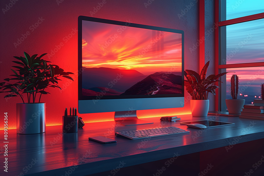 Poster digital renderings showcasing website layouts with vibrant color schemes and intuitive navigation. c