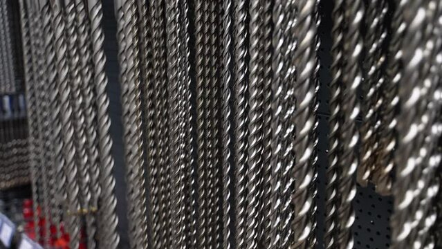 Set of drill bits in hardware shop