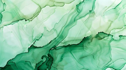 Naklejka premium Abstract paint green wave blots background. Alcohol ink colors. Marble texture