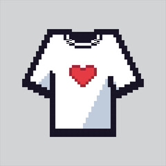 Pixel art illustration T-Shirt. Pixelated TShirt. T-Shirt Fashion pixelated for the pixel art game and icon for website and video game. old school retro.