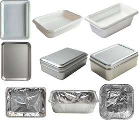 set of container isolated on white background