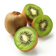 Kiwi Fruit On White Background, Generative AI