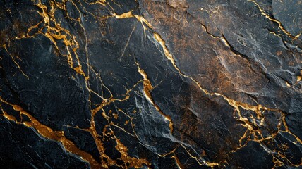Dark marble texture with intricate gold veins