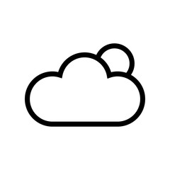 Simple cloud outline. Weather Vector icon. Black line art. Isolated cloud shape.