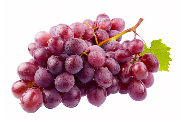 Fototapeta premium a bunch of grapes with a leaf on top