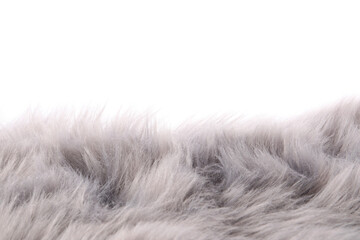 Soft grey faux fur isolated on white