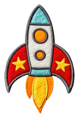 PNG Felt stickers of a single space rocket accessories embroidery accessory.