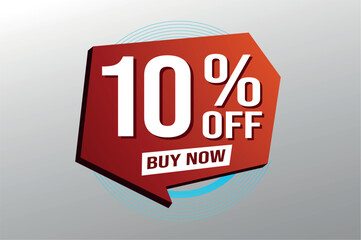 10% ten percent off buy now poster banner graphic design icon logo sign symbol social media website coupon

