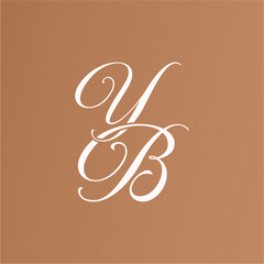 YB letters handwritten fashion logo