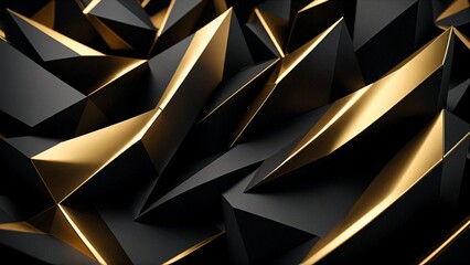 black and gold abstract background. Generative AI.