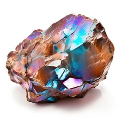 Obraz premium A shiny iridescence nugget with a smooth, glossy surface and a spectrum of colors, Ai Generated