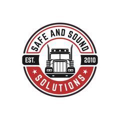 trucking company ready made logo. 18 wheeler semi truck logo vector