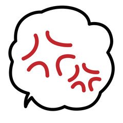 シンプルなムカムカのマークの吹き出し