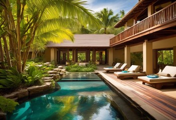 Fototapeta premium illustration, capturing photographing health wellness retreats health conscious travelers resorts, nature, landscape, scenery, outdoor, environment