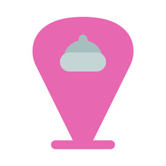 Location restaurant icon flat style