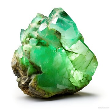 A shiny chrysoprase nugget with a smooth, glossy surface and vibrant green hue, Ai Generated