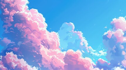 Pink clouds against a blue sky
