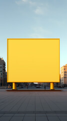 Blank billboard without text in city square at night