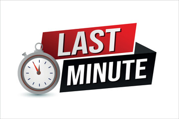 Last minute offer watch countdown Banner design template for marketing. Last chance promotion or retail. background banner poster modern graphic design for store shop, online store, website

