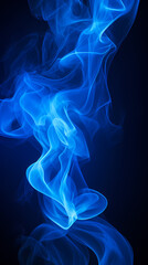 Abstract blue smoke wavy lines